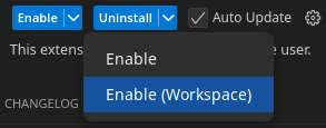 enable deno extension in workspace